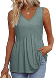 New Women's Vest Flowing Lotus Leaf Side Top Women's Elegant Sleeveless V-Neck Doll