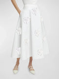 Spring 2025 New Niche Fashion Temperament Flower Stitching Design High-Waist Long-Singing Half-Dressed