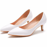 Cm Light-Mouthed Tip Single Shoe Low Heel Single Shoes Light-Mouthed Professional White High Heels Commuter Workplace Women's