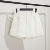 Zingj Shorts Female Summer Dress 2024 New Korean Version Of High Waist A-Word Wide Leg Pants Loose Show Thin Wear Casual
