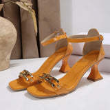 Chain With A Heel Sandals Woman's Head Buckle Thin Fashion Cool