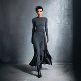 2025 New Colored Twisted-Breasted Bat Sleeve Dresses INS Loose Vacation Dresses For