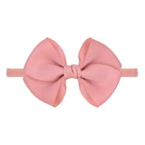 1piece Solid Colors Bowknot Baby Headband For Girls Nylon Elastic Hair Bands Handmade Turban Headwear Hair