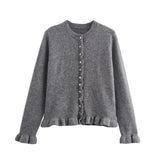 Women's Clothing 2025 Spring New Fashion Casual Temperament Folding Decorative Knit