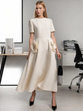French Elegant Style Splicing Three-Dimensional Flower Design Long Dress 2025 New Waist Display Lanky Dress Female