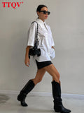 Casual Lapel White Women's Shirt 2022 Summer Half Sleeve Office Tops Female Elegant Fashion Loose Blouses And Shirts