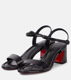 And Soft Leather 2025 Summer New Thick And Round Toe Solid Color Elegant Buckle Sandals