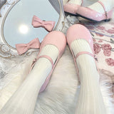 Bow Lolita Shoes Lolita JK Small Leather Shoes 2025 New Round Head With Mary Jane Single