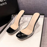 Ultra-High Heels T-Model Show Show Shoes Transparent Crystal Cool Tug Fish Mouth Waterproof Table Coarse Heel