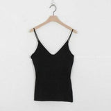 Summer Women Korea Style Crop Top Sexy V-Neck Camisole Female Bralette Streetwear Short Black Frill Tank Tops White