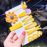 New Girls Cute Cartoon Flower Geometric Hairpins Sweet Headband Hair Ornament Barrettes Hair Clips Fashion Hair