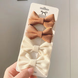 Pcs/set Cotton Linen Leopard Printed Bowknot Hair Clips For Cute Girls Barrettes Safty Hairpins Headwear Kids Hair