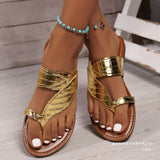 Sleeve Flat-Bottomed Slippers Women's New External Wearing Embossed Characters Beach Cool Drag