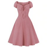 Polka Dot Midi Dress for Women Blue O Neck Short Sleeve 2022 Dresses Paty Ladies Streetwear Summer Vestidos