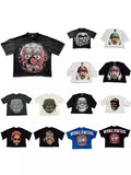 Men's T-Shirt Y2K Harajuku Animation Printing T-Shirt Fashion Brand Oversized Short-Sleeved