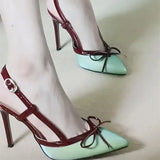 High-Heeled Women 2025 New Summer With Skirt Retro Temperament Sharp French Beauty
