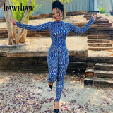 Women Autumn Long Sleeve Tops Long Pants Bodycon Printed Two Piece Set Suit Outfit 2021 Fall Clothes Wholesale