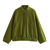 New Loose Casual Coat Street Standing Collar Dark Button Coat Casual Jacket