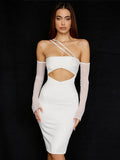 Summer Bodycon Dress White Women Party Dress 2022 New Arrivals Off The Shoulder Sequin Dress Evening Club Night
