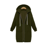 2020 Autumn Winter Long Sleeve Women's Hooded Zipper Cardigan Sweater Casual Straight Solid Pocket Ladies Long