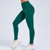 Zingj Butt Overalls Tight Pocket Yoga Pants Female High Waist Elastic Lift Hip Button Speed Dry Running Fitness Pants Women-Outfit