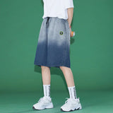 Women's Denim Shorts Fashion Loose Gradient Jean Shorts Streetwear Wide Leg Five-Point Pants Basic Summer