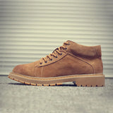Zingj Warm Overalls Leather Boots Short Boots Men's Boots Round Boots Fashion And Velvet Cotton Boots Martin Boots Fashion Boots