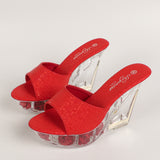 Zingj Fashion Korean Wedge 10CM Nightclub High Heels Flower Heel Women's Shoes Show Pole Dancing Shoes Crystal