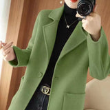 Wool Coat Cashmere Suit for Petite High-end Short Wool Coat Women's Mid-length Thick