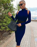 Bandage Dress 2022 Autumn Winter Long Sleeve Bandage Dress Bodycon Women Hot Pink Sexy Party Dress Evening Club