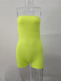 2023 Sexy Women Off Shoulder Bodycon Slim Overalls High Waist Beach Short Playsuit Tube Tops Strapless Jumpsuit