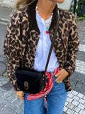 Women Leopard Print Wool Fleece Coat Long Sleeve O Neck Warm Female Jacket 2023 Autumn Fashion Lady Streetwear