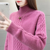 Sweater Women Hot Loose Turtleneck Long Sleeve Knitting Jumper Autumn Thick Warm Casual Ladies Sweaters