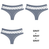 3Pcs/Lot Hollow Out Lingerie Seamless Sexy Panties Women Elasticity Underwear Temptation Middle-waist G String