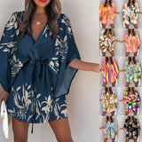 Zingj Fly Sleeve Wish Hot Style V Tie Leisure Vacation
