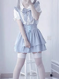 Japanese Fairy Blouse Sweet Casual All Match Y2k Aesthetic Ruffled Blusas Cute Kawaii Turn Down Collar Shirts Women