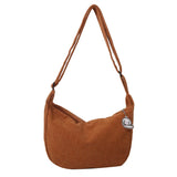 Solid Color Corduroy Shoulder BagOutfit