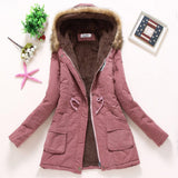 winter military coats women cotton wadded hooded jacket medium-long casual parka thickness plus size XXXL quilt snow