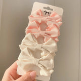 Pcs/set Cotton Linen Leopard Printed Bowknot Hair Clips For Cute Girls Barrettes Safty Hairpins Headwear Kids Hair