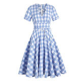 Swing Casual Vintage Dress 50s 60s Retro Short Cocktail Vestidos V Neck Sleeveless Chic Party Pin Up Rockabilly