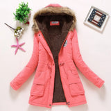 winter military coats women cotton wadded hooded jacket medium-long casual parka thickness plus size XXXL quilt snow
