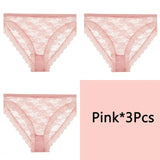 3PCS/Set Perspective Women Lace Panties Female Underpants Sexy Panties For Women Briefs Plus Size Pantys