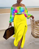 Autumn Fashion Casual Shoulder-Strapped Holiday Dress Two-Piece