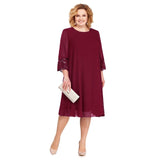 Shipping Mother of The Bride Dresses 2021 Chiffon Plus Size Long Sleeve Party Gown robe de soire de