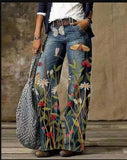 Zingj Plus Size Casual Pants Thin Jeans Wide Leg Pants 211-0-Outfit