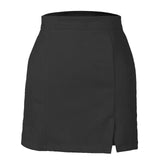 Womens High Waist Faux Suede Double Front Bodycon Mini Hip Skirt Female Pencil A-line Shorts Woman School Girl Skater Skirt