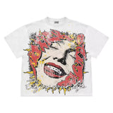 New Gothic Funny Street Trend Hip-Hop Printed High Street Casual Men's And Women's Short-Sleeved Round-Necked