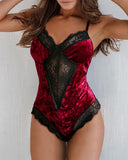 Women Contrast Lace Cut-Out Tube Teddy Bodysuit Ladies Backless Short Jumpsuits Bodysuit Tops Home