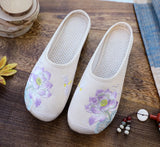 Zingj Single Slippers / Woolen Cotton Slippers Hanfu Shoes Women Embroidered Cloth Shoes Woolen Cotton