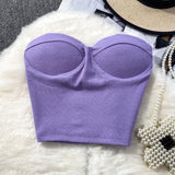 Zingj Color Strapless Vest Female Wearing Sexy Hot Girl Short Crop Slim Thin With Chest